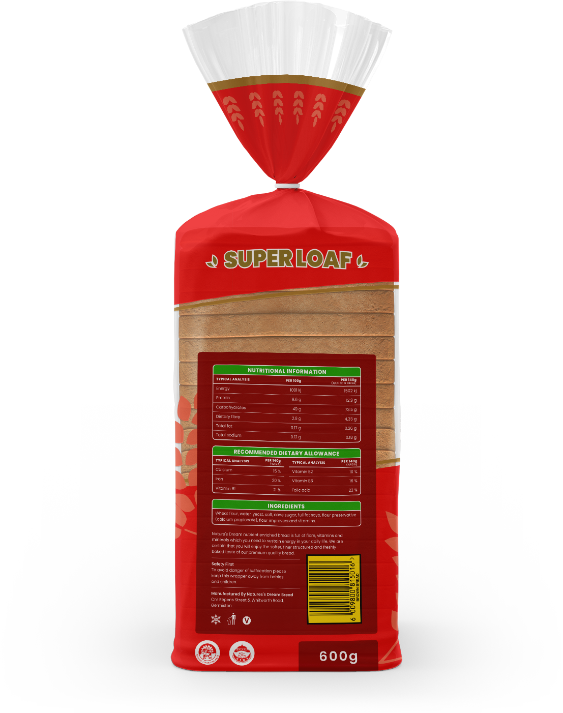 Natures Dream - Brown Bread - Back